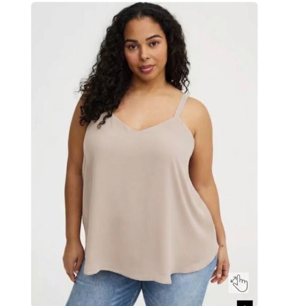 Torrid 2 Women 2x Sophie Chiffon Swing Cami Tank Top Brown